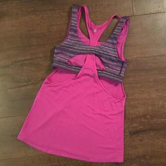 NEW! Lululemon All Sport Support Tank & Bra 8 in Ultra Violet/Space Dye Twist - Picture 2 of 5
